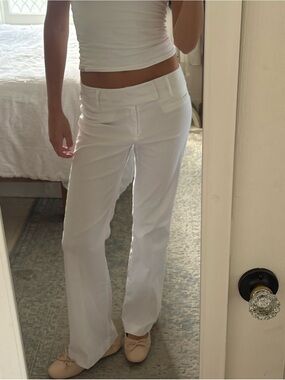 vintage 90's y2k White Straight-Leg low rise Pants